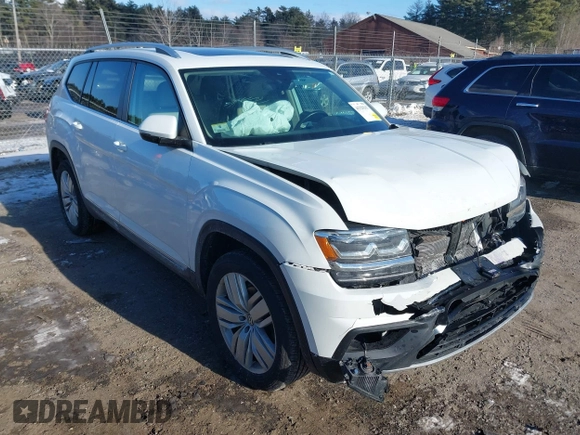 2019 Volkswagen Atlas SEL with VIN 1V2MR2CA5KC553296, listed as a IAAI auction lot 41329337 with 91,041 mi miles and . Bid and sale history available at DreamBid. Image 1.