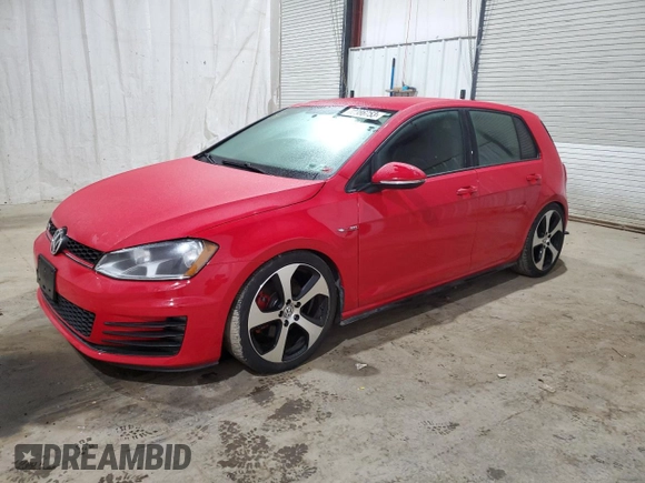 2016 Volkswagen Golf GTI SE with VIN 3VW5T7AU0GM038680, listed as a Copart auction lot 72386753 with 46,500 mi miles and Salvage Title. Bid and sale history available at carsss.com. Image 1.