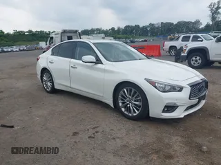 2022 Infiniti Q50 Luxe with VIN JN1EV7BR4NM342579, listed as a IAAI auction lot 42503631 with 13,633 mi miles and . Bid and sale history available at DreamBid. Image 1.