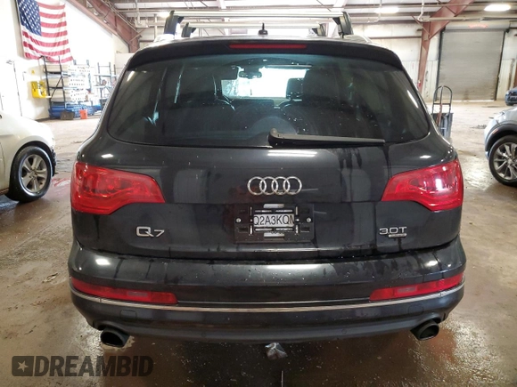 2015 Audi Q7 Premium Plus with VIN WA1LGAFE2FD020344, listed as a Copart auction lot 59184115 with 143,389 mi miles and Salvage title. Bid and sale history available at DreamBid. Image 6.
