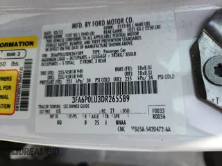 2013 Ford Fusion SE Hybrid with VIN 3FA6P0LU3DR265589, listed as a Copart auction lot 64081245 with 224,864 mi miles and Salvage title. Bid and sale history available at DreamBid. Image 12.