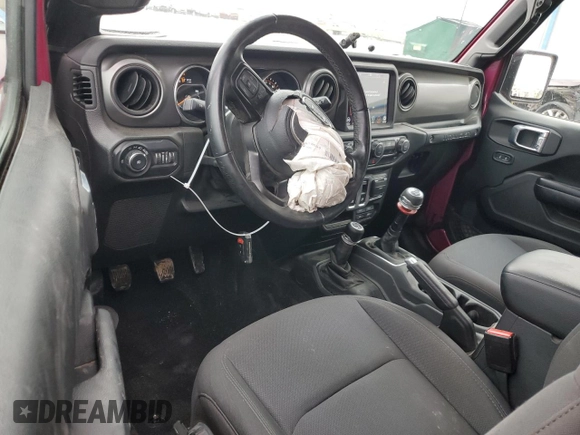 2021 Jeep Wrangler Sport S with VIN 1C4GJXAG3MW858730, listed as a Copart auction lot 44279865 with 25,857 mi miles and Salvage Title. Bid and sale history available at DreamBid. Image 8.