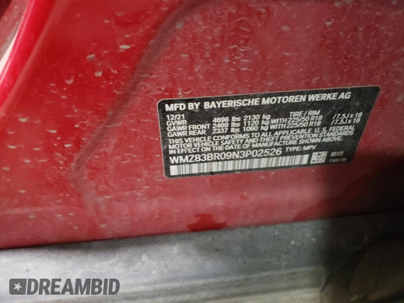 2022 MINI Countryman Cooper S with VIN WMZ83BR09N3P02526, listed as a Copart auction lot 84114224 with Not provided miles and Salvage title. Bid and sale history available at DreamBid. Image 12.