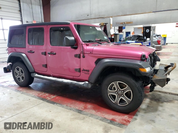 2021 Jeep Wrangler Unlimited Sport Altitude with VIN 1C4HJXDG2MW855205, listed as a Copart auction lot 42968925 with 49,846 mi miles and Salvage Title. Bid and sale history available at carsss.com. Image 4.