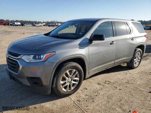 2019 Chevrolet Traverse LS with VIN 1GNERFKW0KJ120112, listed as a Copart auction lot 48493075 with 76,034 mi miles and Salvage Title. Bid and sale history available at carsss.com. Image 1.
