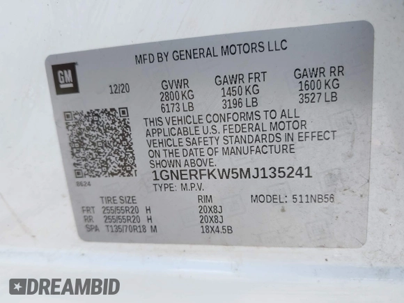 2021 Chevrolet Traverse LS с VIN 1GNERFKW5MJ135241, выставлен на аукционе IAAI как лот 42031405 с пробегом 189 770 миль миль и . История ставок и продаж доступна на DreamBid. Изображение 9.