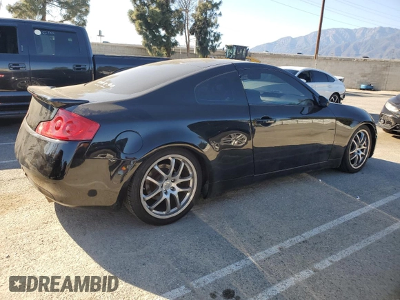 2006 Infiniti G35 Coupe with VIN JNKCV54E06M711053, listed as a Copart auction lot 50396285 with 191,565 mi miles and Salvage Title. Bid and sale history available at carsss.com. Image 3.