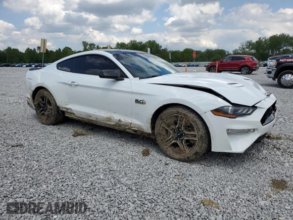 2022 Ford Mustang GT with VIN 1FA6P8CF3N5141701, listed as a Copart auction lot 58627475 with 45,348 mi miles and Salvage title. Bid and sale history available at DreamBid. Image 4.