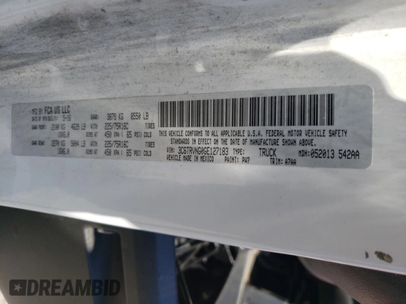 2016 Ram ProMaster Cargo with VIN 3C6TRVNG0GE127183, listed as a Copart auction lot 62960244 with 240,392 mi miles and Salvage Title. Bid and sale history available at DreamBid. Image 13.