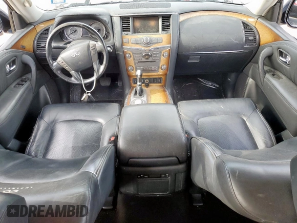 2011 Infiniti QX56 7-passenger with VIN JN8AZ2NFXB9504352, listed as a Copart auction lot 57708865 with Not provided miles and Clean title. Bid and sale history available at DreamBid. Image 8.