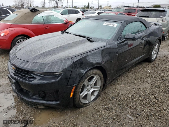 2023 Chevrolet Camaro 1LT with VIN 1G1FB3DX1P0139697, listed as a Copart auction lot 44253805 with 34,326 mi miles and Salvage Title. Bid and sale history available at carsss.com. Image 1.