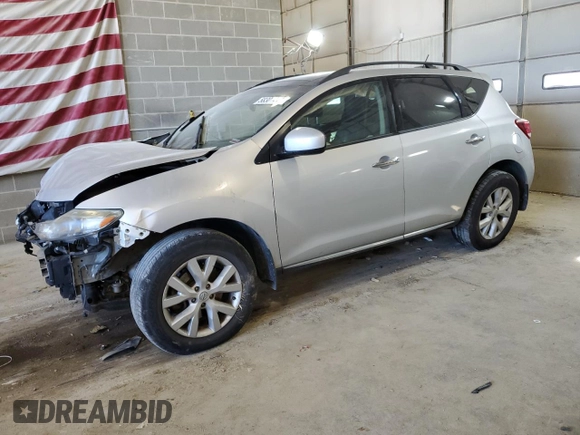 2012 Nissan Murano SL with VIN JN8AZ1MW8CW222077, listed as a Copart auction lot 58301444 with 0 mi miles and Salvage Title. Bid and sale history available at carsss.com. Image 1.