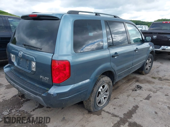 2005 Honda Pilot EX-L z VIN 5FNYF18695B043728, wystawiony jako IAAI lot #42301886 z przebiegiem 237 174 mil mil oraz . Historia ofert i sprzedaży dostępna na DreamBid. Obrazek 4.