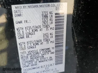 2017 Nissan Pathfinder S with VIN 5N1DR2MM5HC672187, listed as a Copart auction lot 54257755 with 114,928 mi miles and Clean Title. Bid and sale history available at carsss.com. Image 14.
