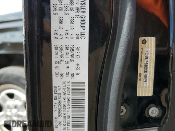 2012 Jeep Patriot Sport with VIN 1C4NJPBBXCD660991, listed as a Copart auction lot 53502905 with 194,654 mi miles and Salvage Title. Bid and sale history available at DreamBid. Image 16.