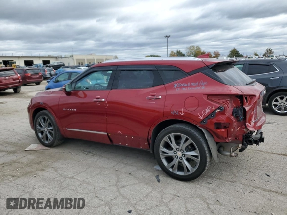 2021 Chevrolet Blazer Premier with VIN 3GNKBLRS0MS541080, listed as a Copart auction lot 75990264 with 33,371 mi miles and Salvage title. Bid and sale history available at DreamBid. Image 2.
