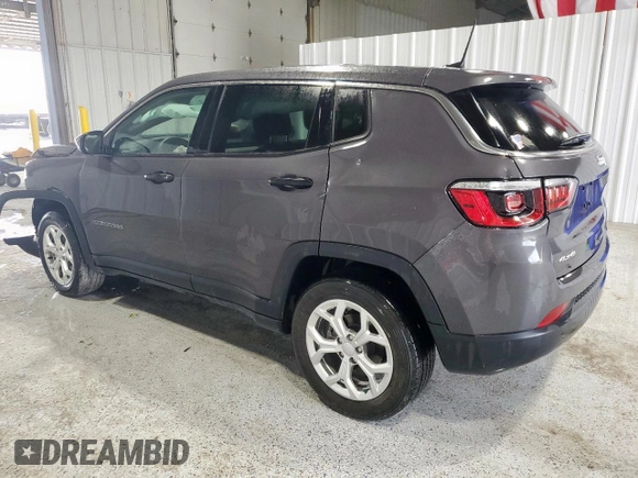 2024 Jeep Compass Sport z VIN 3C4NJDAN1RT140210, wystawiony jako Copart lot #57155485 z przebiegiem Nie podano mil oraz Czysty tytuł • Clean title. Historia ofert i sprzedaży dostępna na DreamBid. Obrazek 2.