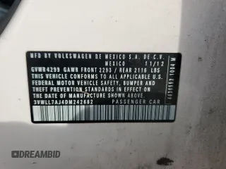2013 Volkswagen Jetta TDI w/Premium/Nav with VIN 3VWLL7AJ4DM242682, listed as a Copart auction lot 53879635 with 123,945 mi miles and Salvage title. Bid and sale history available at DreamBid. Image 12.