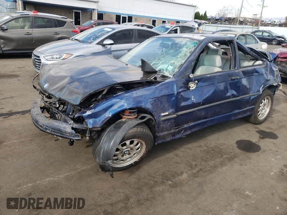 1998 BMW 3 Series 318tiA with VIN WBACG8328WKC84138, listed as a Copart auction lot 79162104 with 0 mi miles and Salvage Title. Bid and sale history available at carsss.com. Image 1.