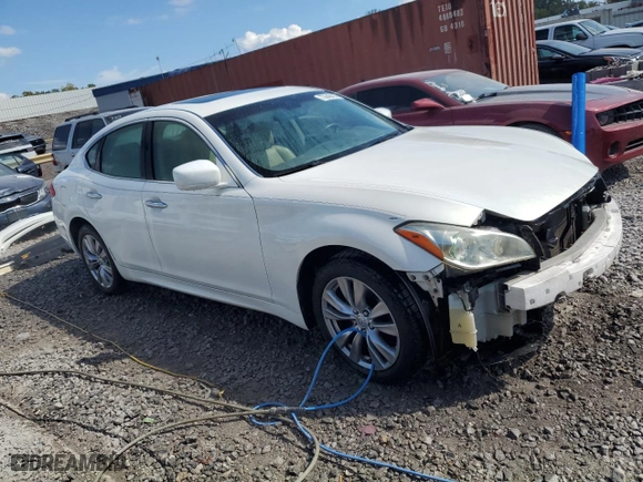 2013 Infiniti M37 with VIN JN1BY1AR3DM602297, listed as a Copart auction lot 73646414 with 122,431 mi miles and Salvage Title. Bid and sale history available at carsss.com. Image 4.