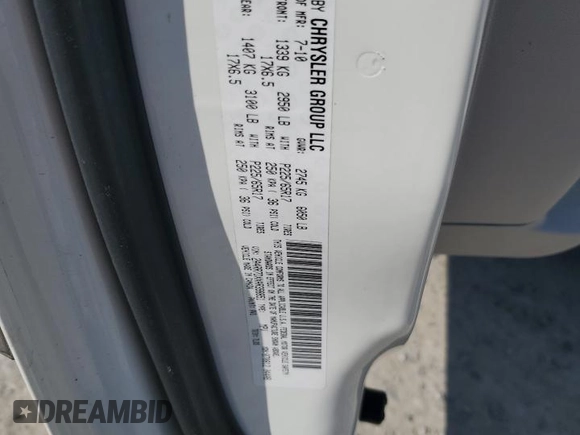 2010 Chrysler Town & Country Limited with VIN 2A4RR7DXXAR398851, listed as a Copart auction lot 50356105 with 181,565 mi miles and Salvage Title. Bid and sale history available at carsss.com. Image 16.