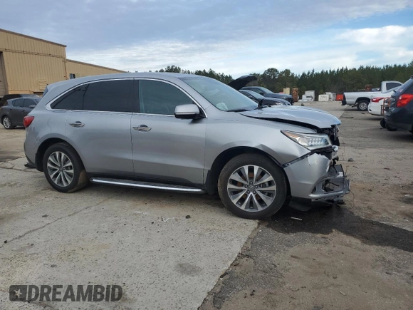 2016 Acura MDX w/Tech with VIN 5FRYD3H41GB008389, listed as a Copart auction lot 42983955 with 0 mi miles and Salvage Title. Bid and sale history available at carsss.com. Image 4.