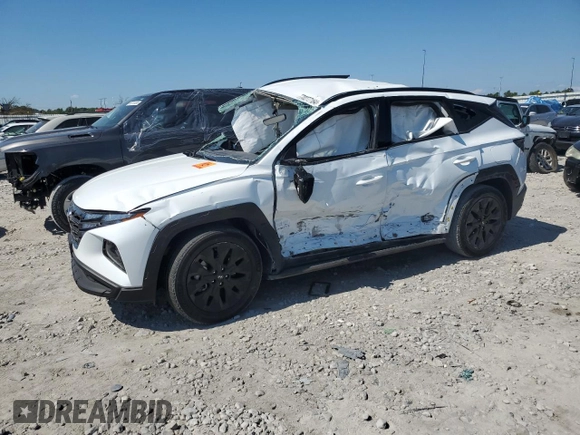 2022 Hyundai Tucson N Line with VIN KM8JF3AE8NU163070, listed as a Copart auction lot 70277184 with 0 mi miles and Non Repairable. Bid and sale history available at carsss.com. Image 1.