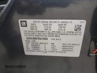 2014 GMC Terrain SLE with VIN 2GKALREK7E6210950, listed as a Copart auction lot 55471295 with 67,260 mi miles and Salvage title. Bid and sale history available at DreamBid. Image 13.