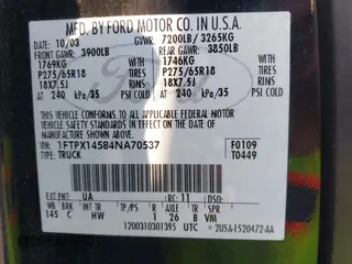 2004 Ford F-150 XLT с VIN 1FTPX14584NA70537, выставлен на аукционе IAAI как лот 42342109 с пробегом 254 039 миль миль и . История ставок и продаж доступна на DreamBid. Изображение 9.