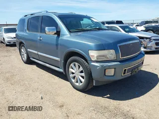 2008 Infiniti QX56 with VIN 5N3AA08C48N907934, listed as a IAAI auction lot 42070287 with 220,766 mi miles. Bid and sale history available at carsss.com. Image 1.