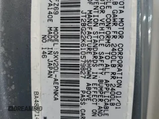 2001 Toyota Camry CE with VIN JT2BG22K610579827, listed as a Copart auction lot 41537605 with 188,136 mi miles and Salvage Title. Bid and sale history available at DreamBid. Image 12.