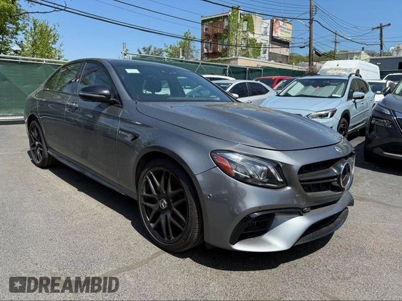 2018 Mercedes-Benz E-Class AMG E 63 S with VIN WDDZF8KB8JA286605, listed as a IAAI auction lot 42166486 with 53,430 mi miles. Bid and sale history available at carsss.com. Image 1.