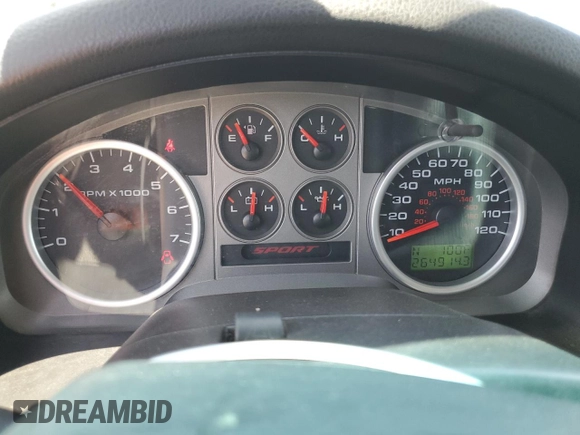 2008 Ford F-150 XLT with VIN 1FTPW12528KB82313, listed as a Copart auction lot 60969805 with 264,914 mi miles and Clean title. Bid and sale history available at DreamBid. Image 9.