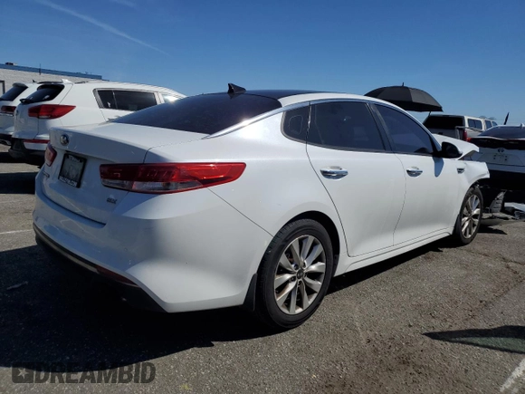 2016 Kia Optima EX with VIN 5XXGU4L38GG032526, listed as a Copart auction lot 49185415 with 135,961 mi miles and Salvage Title. Bid and sale history available at carsss.com. Image 3.