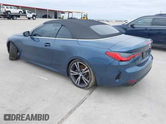2023 BMW 4 Series 430i with VIN WBA23AT05PCL83537, listed as a IAAI auction lot 41352545 with 1 mi miles. Bid and sale history available at carsss.com. Image 3.