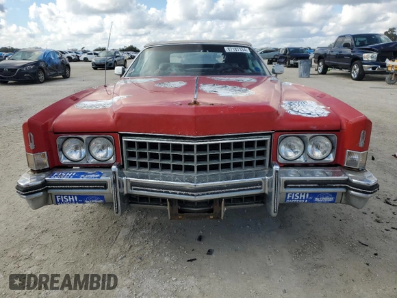 1973 Cadillac Eldorado z VIN 6L67S30429866, wystawiony jako Copart lot #87187334 z przebiegiem 94 585 mil mil oraz Szkoda całkowita • Salvage title. Historia ofert i sprzedaży dostępna na DreamBid. Obrazek 5.