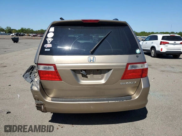 2005 Honda Odyssey EX-L with VIN 5FNRL38735B040552, listed as a Copart auction lot 57435355 with 183,768 mi miles and Salvage title. Bid and sale history available at DreamBid. Image 6.
