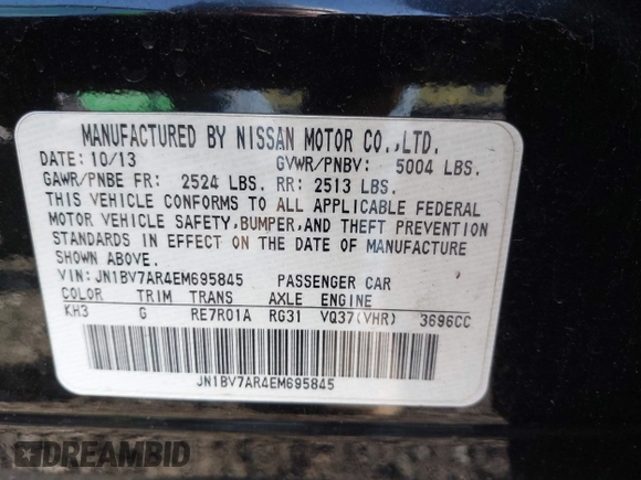 2014 Infiniti Q50 Sport with VIN JN1BV7AR4EM695845, listed as a IAAI auction lot 42147456 with 152,473 mi miles and . Bid and sale history available at DreamBid. Image 9.
