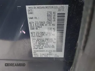 2023 Nissan Pathfinder Platinum с VIN 5N1DR3DK6PC213530, выставлен на аукционе IAAI как лот 41811625 с пробегом 23 903 миль миль и . История ставок и продаж доступна на DreamBid. Изображение 9.