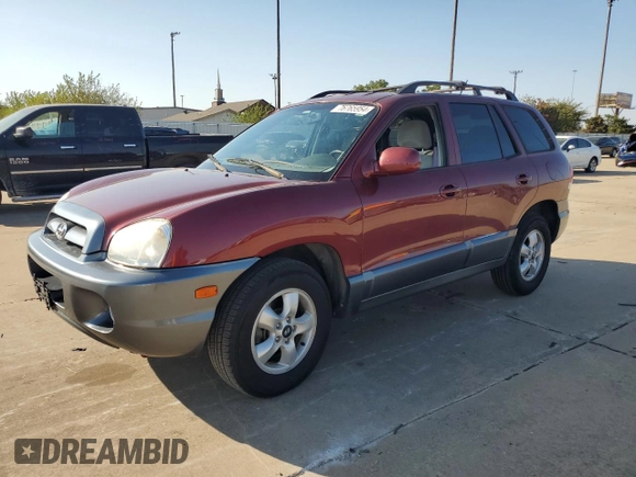 2005 Hyundai Santa Fe GLS with VIN KM8SC13D25U919692, listed as a Copart auction lot 76765954 with 164,644 mi miles and Clean Title. Bid and sale history available at carsss.com. Image 1.
