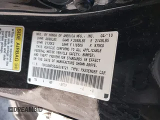 2010 Acura TL Technology z VIN 19UUA8F55AA018121, wystawiony jako IAAI lot #42389831 z przebiegiem Nie podano mil oraz . Historia ofert i sprzedaży dostępna na DreamBid. Obrazek 9.