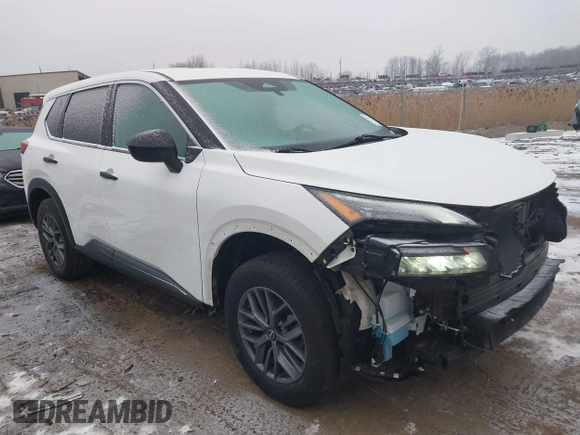 2023 Nissan Rogue S with VIN 5N1BT3AAXPC855964, listed as a IAAI auction lot 41552591 with 34,829 mi miles and . Bid and sale history available at carsss.com. Image 1.