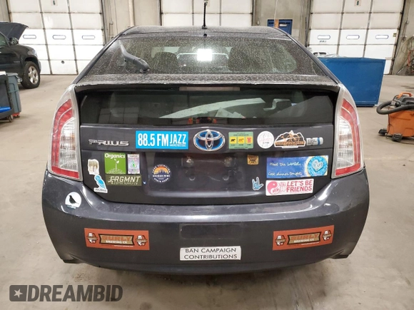 2013 Toyota Prius One with VIN JTDKN3DU2D5666794, listed as a Copart auction lot 52076955 with 106,861 mi miles and Salvage Title. Bid and sale history available at carsss.com. Image 6.