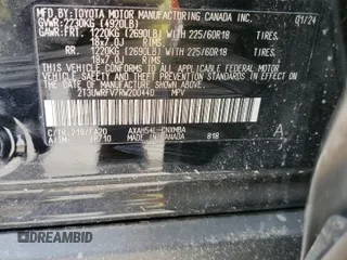 2024 Toyota RAV4 Hybrid LE with VIN 2T3UWRFV7RW200440, listed as a Copart auction lot 55034115 with 56,754 mi miles and Salvage title. Bid and sale history available at DreamBid. Image 15.