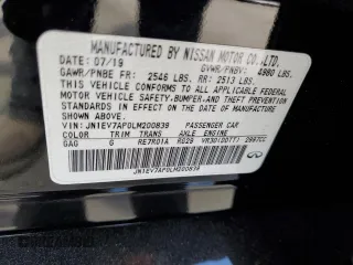 2020 Infiniti Q50 3.0t SPORT with VIN JN1EV7AP0LM200839, listed as a Copart auction lot 74919434 with 55,853 mi miles and Salvage Title. Bid and sale history available at carsss.com. Image 14.