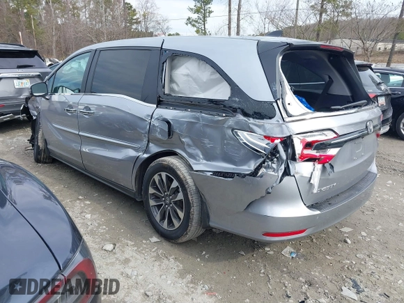 2022 Honda Odyssey EX-L with VIN 5FNRL6H72NB059451, listed as a IAAI auction lot 41454609 with 47,830 mi miles and . Bid and sale history available at DreamBid. Image 3.