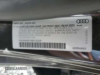 2016 Audi A7 Premium Plus with VIN WAUWGAFC3GN132225, listed as a Copart auction lot 56120595 with 160,404 mi miles and Salvage title. Bid and sale history available at DreamBid. Image 13.