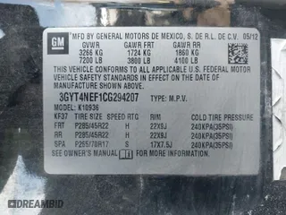 2012 Cadillac Escalade EXT Premium with VIN 3GYT4NEF1CG294207, listed as a IAAI auction lot 41520895 with NaN miles. Bid and sale history available at carsss.com. Image 9.