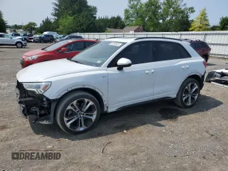 2022 Audi Q3 S line Premium Plus with VIN WA1EECF34N1058134, listed as a Copart auction lot 58793655 with 49,220 mi miles and Salvage title. Bid and sale history available at DreamBid. Image 1.