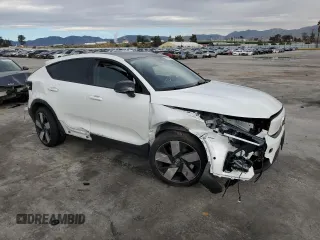 2023 Volvo C40 Recharge Pure Electric Ultimate with VIN YV4ED3GM8P2037040, listed as a Copart auction lot 37162894 with Not Provided miles. Bid and sale history available at carsss.com. Image 4.